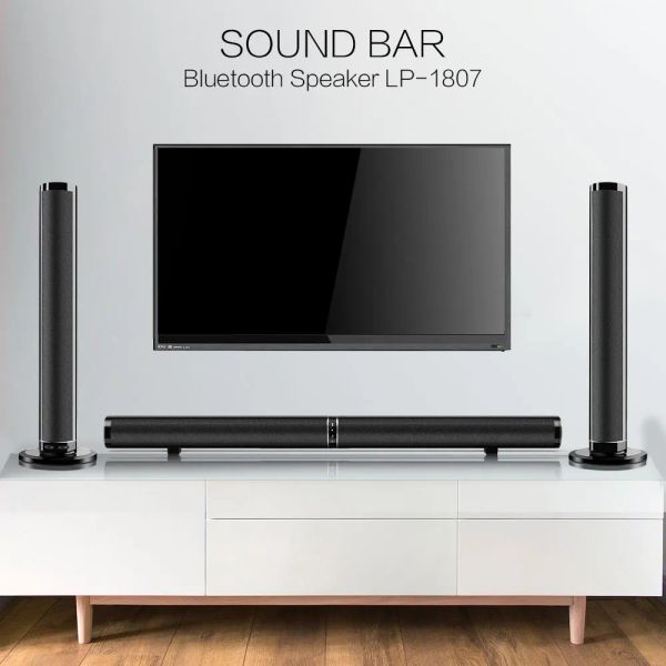 Altavoces TV Barra de sonido Altavoz Bluetooth Inalámbrico Elegante Tela Barra de sonido Hifi Estéreo envolvente 3D Soporte RCA AUX HDMI para cine en casa