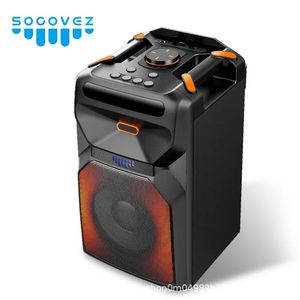 Altavoces TWS Subwoofer estéreo inalámbrico portátil de gran potencia USB Caixa De Som Altavoz Bluetooth para exteriores Luz ambiental LED Audio de baile cuadrado