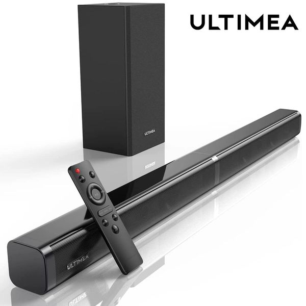 Haut-parleurs ULTIMEA 100W TV barre de son 2.1 haut-parleur Bluetooth 5.0 système de son Home cinéma 3D Surround barre de son caisson de basses haut-parleurs Bluetooth