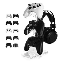 Sprekers Universal 3Layer Controller Holder en hoofdtelefoonhouder Game -accessoires voor PS5 PS4 opslaghouder Black White Transparant