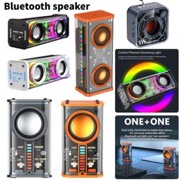 Haut-parleurs V8 / K07 Mini haut-parleur Transparent Boîte musicale mecha transparent portable Bluetooth en haut