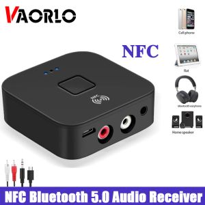 Luidsprekers VAORLO NFC Bluetooth 5.0 Audio-ontvanger 3,5 MM AUX RCA Stereo Hifi Muziek Draadloze adapter voor auto thuis Luidspreker Auto AAN / UIT Dongle