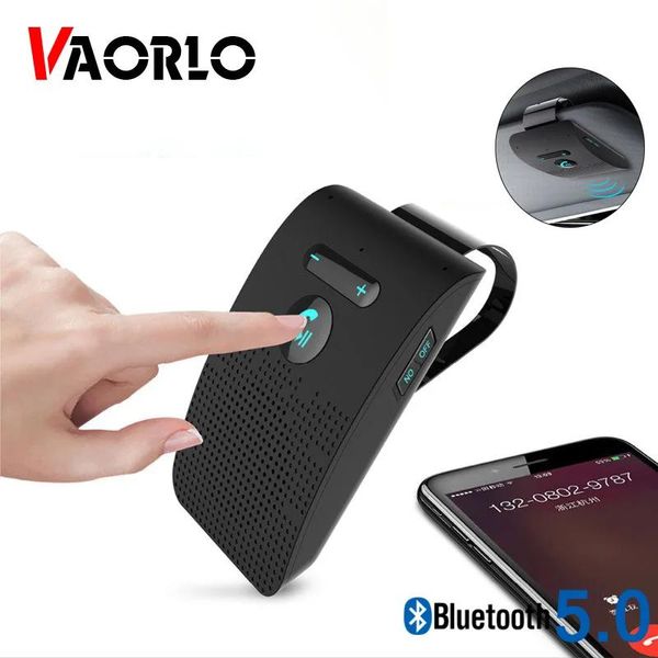 Vaorlo sans fil voiture Bluetooth V5.0 Bluetooth mains libres voiture Kit sans fil Bluetooth haut-parleur téléphone pare-soleil Clip haut-parleur