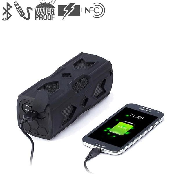 Haut-parleurs Bluetooth étanche haut-parleur sans fil antichoc 3D stéréo lecteur de musique caisson de basses avec micro NFC 1800mAh batterie externe AUX Play