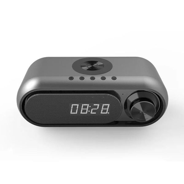 Altavoces WD300 Mesita de noche Carga inalámbrica Audio LED Reloj Despertador Audio Cargador inalámbrico Altavoz Bluetooth Altavoz de radio Fm