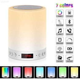 Luidsprekers Wireless Portable Bluetooth LED Muziek Audio AUX USB STEREO SOUNG Luidspreker kleuren Touch Control Table Lamp R230608 L230822