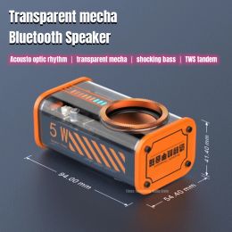 Haut-parleurs sans fil Transparent Mecha petit canon en acier bureau Bluetooth haut-parleur boîte 3D Surround son série TWS Mini caisson de basses Portable