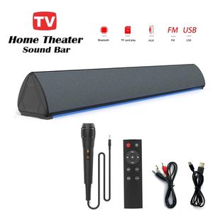 Luidsprekers Draadloze tv-soundbar met afstandsbediening Ondersteuning Bluetooth 5.0 USB Home Audio 3D Subwoofer Surround Soundbar voor pc TV-luidsprekers