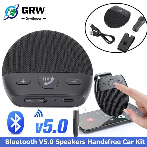 Altavoces inalámbricos para vehículo y coche, Bluetooth V5.0, Kit de manos libres para coche, altavoz manos libres con Bluetooth, visera solar, accesorios para coche