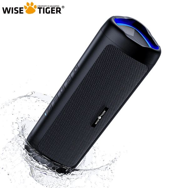 Haut-parleurs Tiger Tiger portable triangulaire Bluetooth haut-parleur stéréo Sound Sound Wireless BT5.3 24 heures de jeu Temps RVB Light Auxin Typec Charge