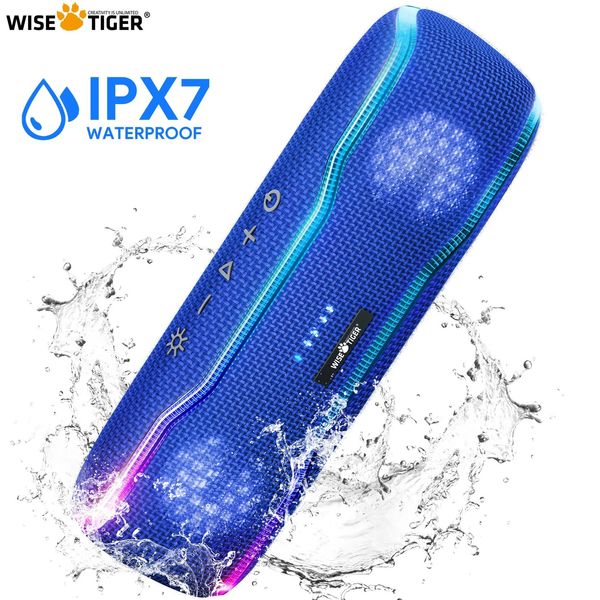 Haut-parleurs Wise Tiger Haut-parleur Bluetooth Sound Box Haut-parleurs sans fil 25w Ipx7 étanche Bt5.3 Haut-parleur stéréo Surround Portable Bluetooth