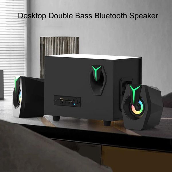 Haut-parleurs en bois 2.1 multimédia, caisson de basses en surpoids, carte de prise de téléphone portable, haut-parleur Bluetooth, USB, haut-parleur actif pour ordinateur portable