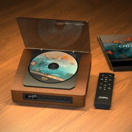 Haut-parleurs Lecteur CD en bois Haut-parleur intégré Bluetooth bidirectionnel Multifonction CD Walkman Rechargeable Télécommande infrarouge Lecteur rétro