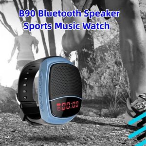 Haut-parleurs Montre-bracelet Haut-parleur Bluetooth B90, Radio FM, Chargement USB portable, Sports de plein air portables, Cyclisme, Haut-parleur bruyant