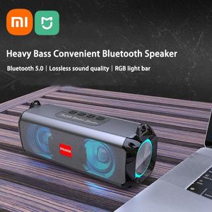 Luidsprekers Xiaomi MiJia Nieuwe draadloze Bluetooth-luidspreker Draagbare subwoofer met kleurverlichting Outdoor Camping Klankkast Plug Card Gifts
