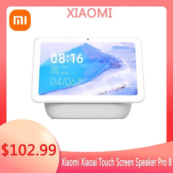 Haut-parleurs xiaomi xiaoai tactile écran haut-parleur pro 8 Bluetooth 5.0 Inci Tampilan Digital Jam Alarm WiFi haut-parleur Koneksi Kamera Pintar Vidéo