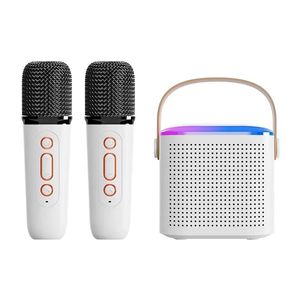 Haut-parleurs Y1 Machine de karaoké Portable Bluetooth 5.3 haut-parleur 2 Microphones sans fil LED musique rythme lumière maison famille Machine de chant