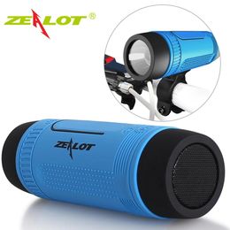 Haut-parleurs Zealot S1 Bluetooth haut-parleur extérieur vélo Portable caisson de basses basse sans fil colonne FM radio batterie externe + lampe de poche + support vélo