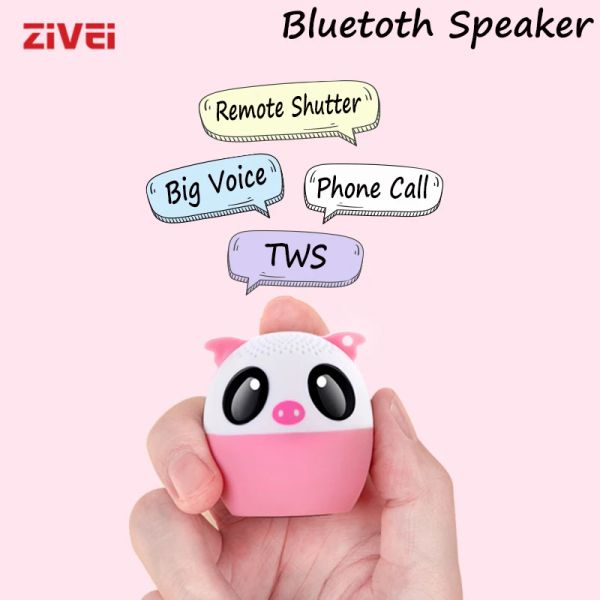 Haut-parleurs Zivei Portable Mini haut-parleur micro Bluetooth petit haut-parleur Smart Soundbox puissant 3W Cadeau de Noël de haut-parleur animal sans fil 3W