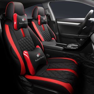 Fundas de asiento de coche especiales para Honda Civic 20 21 22 cojín de asiento de cuero impermeable diseño interno de coche de lujo negro azul