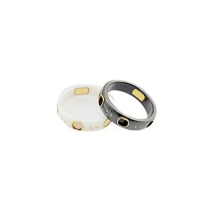 Bague en céramique spéciale de créateur, bagues rétro en céramique noire et blanche, version haute avec puce Bee Planet, bague d'amoureux pour hommes et femmes, bijoux cadeau plaqué argent