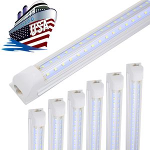  Lámpara LED para tienda de 8 pies,  tubo en forma de V T8, luces integradas de 8 pies, 6500 K, blanco frío,  tubos de alto rendimiento, luz de doble cara para garaje, almacén,  cubierta transparente