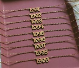 Collares con números en inglés antiguo con fecha especial, regalo de cumpleaños de 1999, año de nacimiento 1991, gargantillas para hombres y mujeres, joyería personalizada 6252338