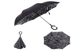 Special Design Car Umbrella omgekeerde paraplu's C handgreep dubbele laag binnenbuiten winddicht strand omgekeerde vouwing Sunnyrainy Umbrel5824231