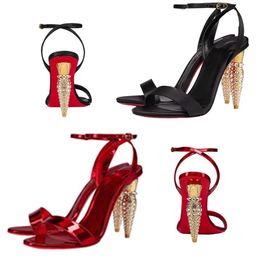 Special Designer Open Toe Stiletto Heel met doos diamant inleg verstelbare riem dames schoenen schitterende feestkantoor zomer luxe dames sandalen