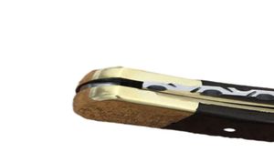 Edición especial Doble Modo 110 Cuchillo automático Manejo de sándalo amarillo Brass Brass Excelente cuchillo de bolsillo Strong Camping Foldi5409602