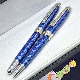 Édition spéciale Petit Prince 163 bleu métal et résine stylo à bille stylo à bille bureau école écriture stylos à plume avec numéro de série