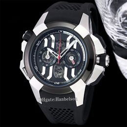 Reloj de edición especial para hombre, pulsera de goma negra de dos tonos de 45MM, movimiento de cuarzo japonés, cronógrafo, reloj de pulsera de regalo