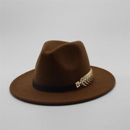 Special Filt Hat Men Fedora S With Belt Women Vintage Trilby Caps Wool Warm Jazz Chapeau Femme Feutre Panaman Hat 220513