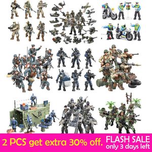 Special Forces Swat Team Army Soldier Action Cijfers met Wapen Guns Deel voor Military Vehicle Bricks Collection Kids Toys Y0808