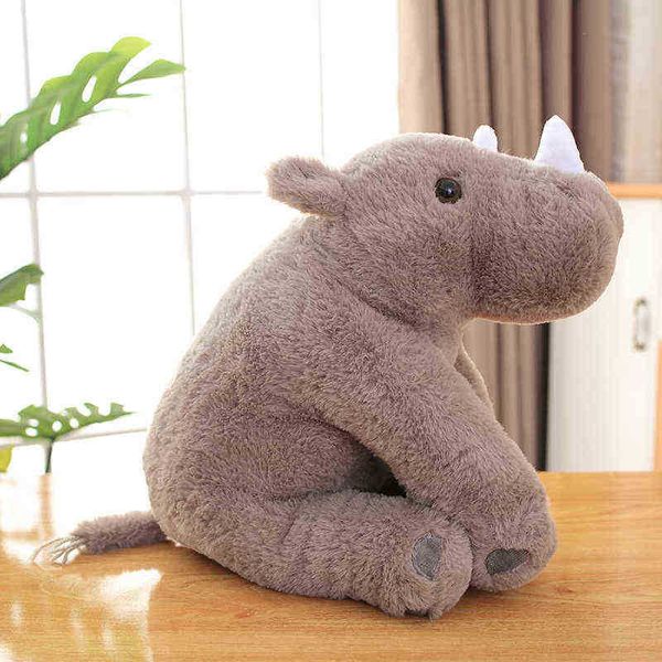 Cadeau spécial Creative Cartoon Rhino Poupées Cuddle Rhino Coussin Rhino Corne En Peluche Pop Jouet Bébé Dormir Pop Chambre Décor J220729