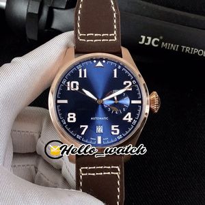 SPECIALE GRANDE MONTRE D'AVIATEUR Little Prince Rose Gold Case IW500909 Blue Dial Automatic Date 7 Day Power Reserve Herenhorloge Lederen riem