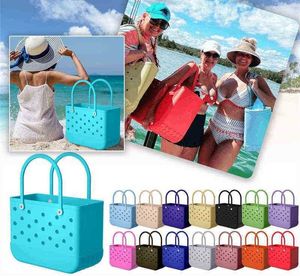 Bolsas de playa de goma EVA con agujero impermeable a prueba de arena bolsa de mano de silicona abierta duradera para playa al aire libre piscina deportes fiesta Favor