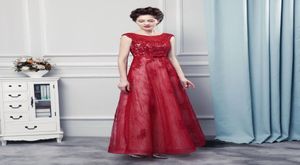 Occasion spéciale robes de bal Abito Lungo Cerimonia Donna 2019 sans manche en dentelle bordeaux