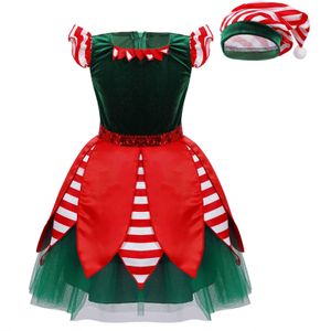 Special Occasions 2022 Green Elf Girls Christmas Costume Festival Santa Clause for Girls New Year Chilren Clothing Fancy Dress Xmas Party Dress T221014