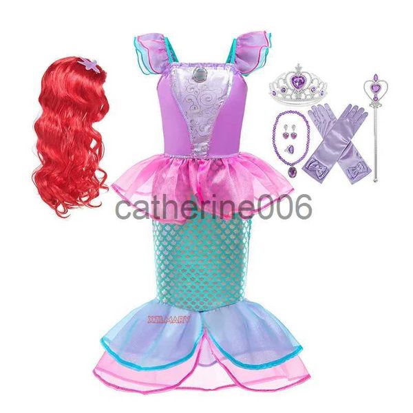 Ocasiones especiales 2023 Sirenita Ariel Princesa Disfraz Vestido para niños para niñas Cosplay Niños Carnaval Fiesta de cumpleaños Ropa Vestido de sirena x1004