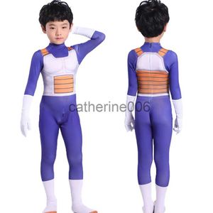 Speciale gelegenheden Volwassen kinderen Son Goku-kostuum Vegeta Cosplay Pak Anime Superhelden Zwart haar Halloween-film Vegeta-kostuum x1004