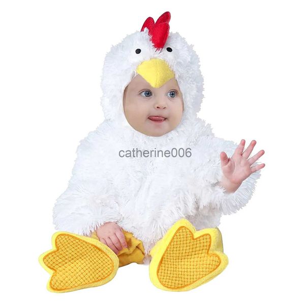 Ocasiones especiales Disfraz de pollito de pollo para niños y niñas, mamelucos de lana para bebés, mono con zapatos, disfraz de Pascua de Halloween, 6M, 12M, 18M x1004