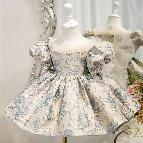 Occasions spéciales bébé espagnol lolita princesse robe de balle perle design d'anniversaire de fête d'anniversaire de baptême de Pâques Eid Robes pour filles A1324 230208