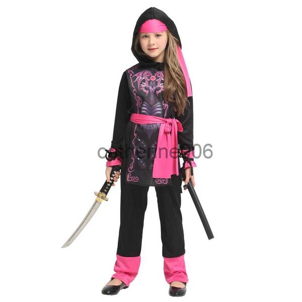 Ocasiones especiales Niños Niños Dragones de cristal rosa Disfraz de ninja Niñas Anime Cosplay Halloween Purim Carnaval Fiesta Mascarada Juego de rol x1004