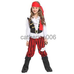 Ocasiões especiais crianças crianças rebelde elegante pirata traje terno roupas corsair meninas halloween purim carnaval festa masquerade role play x1004