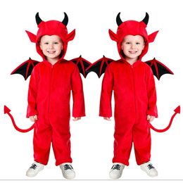Occasions spéciales costume du petit diable Satan pour enfants Halloween garçon monstre cosplay performance de fête scolaire 230825