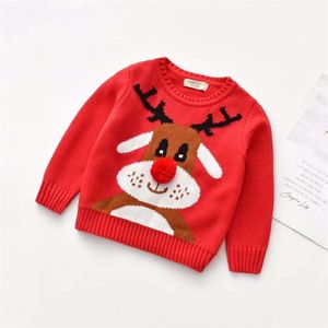 Occasions spéciales vêtements de Noël Baby Boys Girls Pullairs Fall Fall Hiver Kids Elk Imprimé tricoté Pullage à manches longues Pull Pull 220830