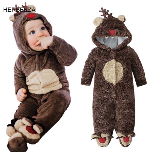 Ocasiones especiales Mamelucos de Navidad para bebés Ropa con capucha para bebés Festival Fiesta Elk Forma Mono recién nacido para Otoño Invierno Niños Ropa infantil T221014