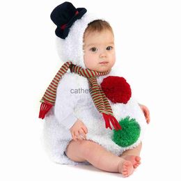 Speciale Gelegenheden Kerstsneeuwman Kostuum voor Baby Jongens Meisjes Fleece Romper Romper Outfit Winter 6M 12M 24M x1004