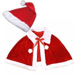 Speciale gelegenheden Kerstkleding Kerstman Claus Cape Warming Velvet mantel Kerstmis hoeden Holiday Cospaly Costumes 220909